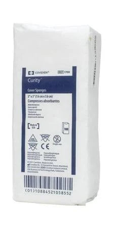 Curity Cover Sponges, 3" x 3", Non-Sterile, 100/Sleeve 40 Sleeves/Case