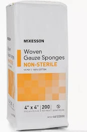 Non-Woven Sponges, 4" x 4", 4-Ply, Non-Sterile, 200/Sleeve