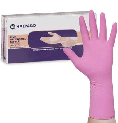 Pink Underguard Exam Gloves Powder Free, Medium, 1000/Case