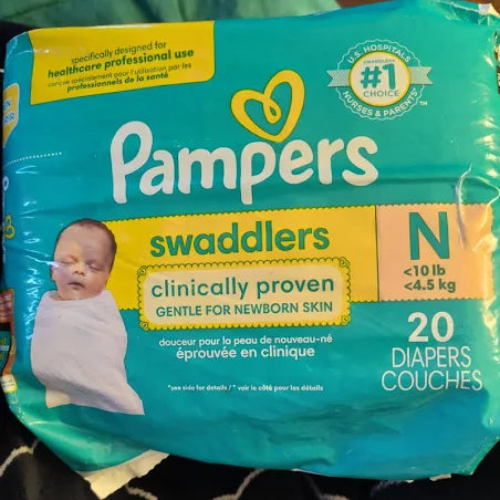 Diapers, Pampers Swaddlers, Newborn up to 10lbs. 20/Pack