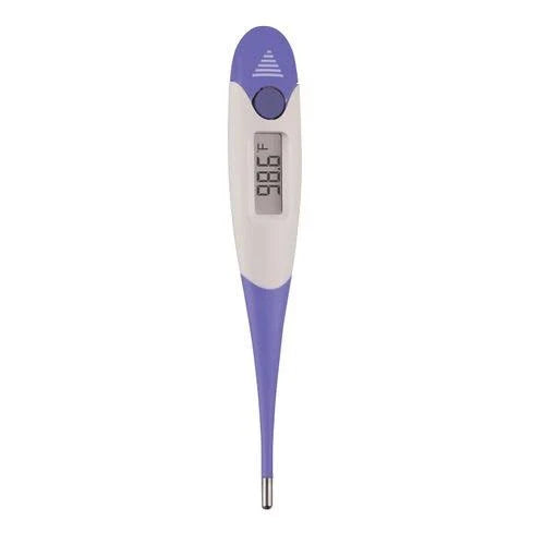 Digital Thermometer w/Storage Case, 9 Second, Flexible Tip, Oral/Rectal, Under Arm, 6/Case