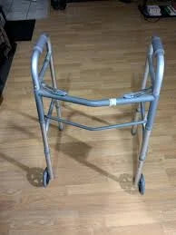 Folding Walker, 2 Button, Adult 400 Lbs. Used 1 Each
