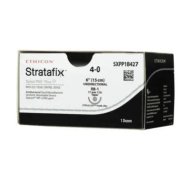 4-0 Stratafix Spiral PDS Plus Knotless Tissue Control Device, 6" RB-1 Taper, Expired/Discounted, 12/Box