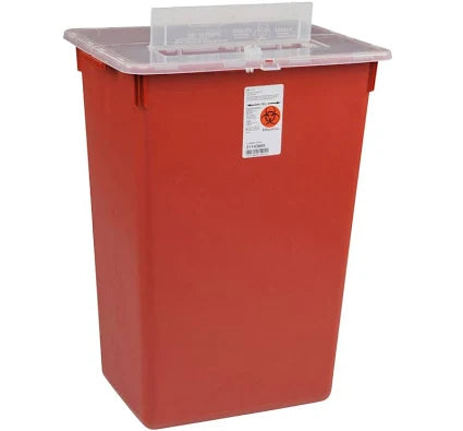 Sharps-A-Gator Sharps Container Red 10 Gal. Split Lid, 6/Case