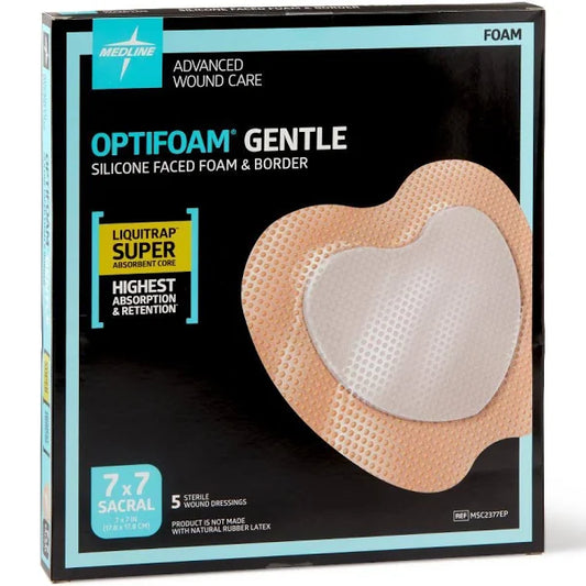 Optifoam Gentle Silicone Faced Foam & Border 7x7In 5/Box