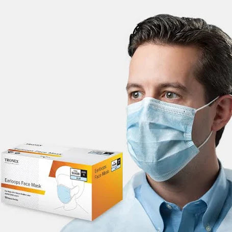 Procedure Face Mask w/Earloops, 100/Case