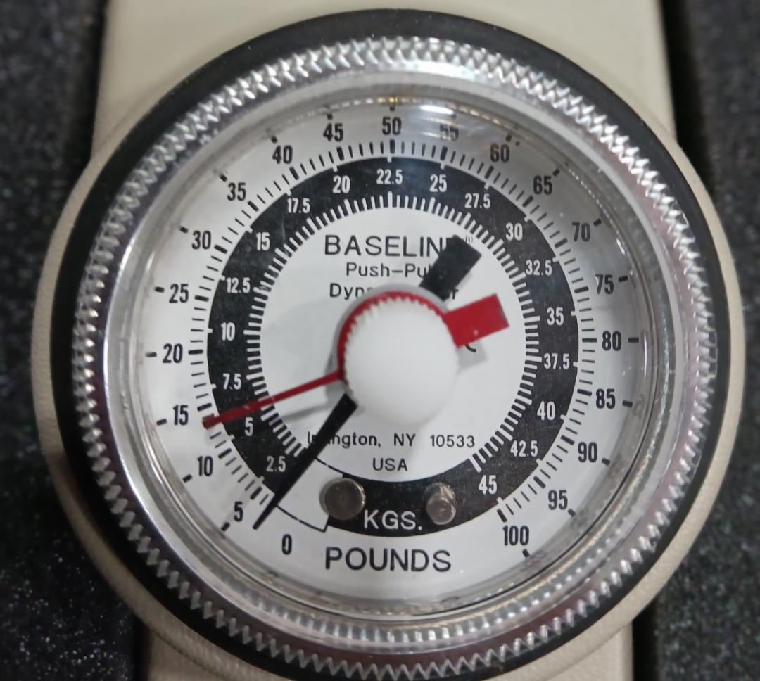 Baseline 100lb. Analog Hydraulic Hand Push-Pull Dynamometer, Used/Tested, 1/Case
