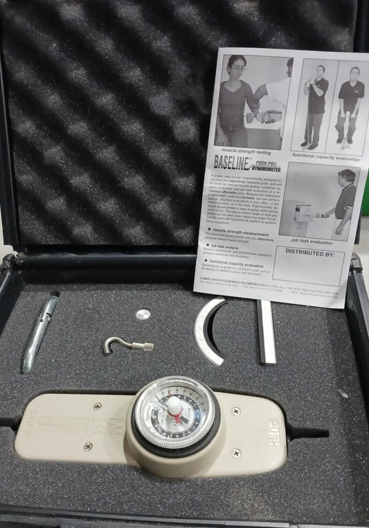 Baseline 100lb. Analog Hydraulic Hand Push-Pull Dynamometer, Used/Tested, 1/Case