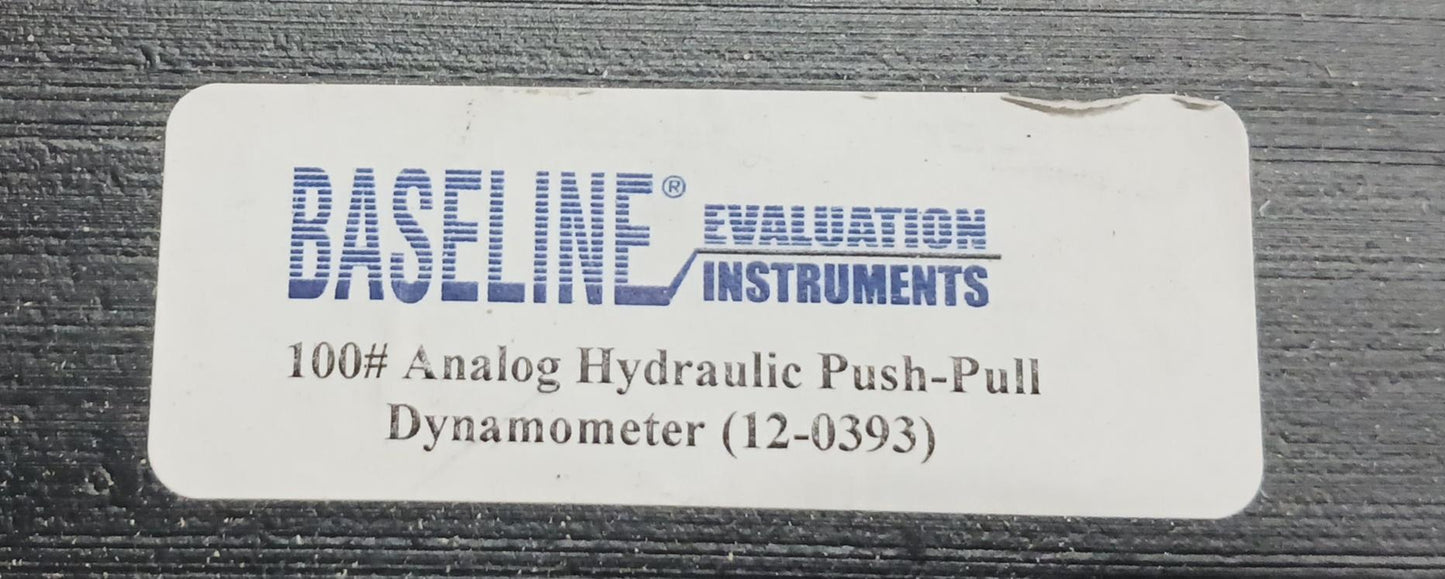 Baseline 100lb. Analog Hydraulic Hand Push-Pull Dynamometer, Used/Tested, 1/Case