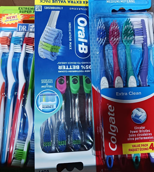 Toothbrush, Adult, Assorted Brands/Colors, 100/Box