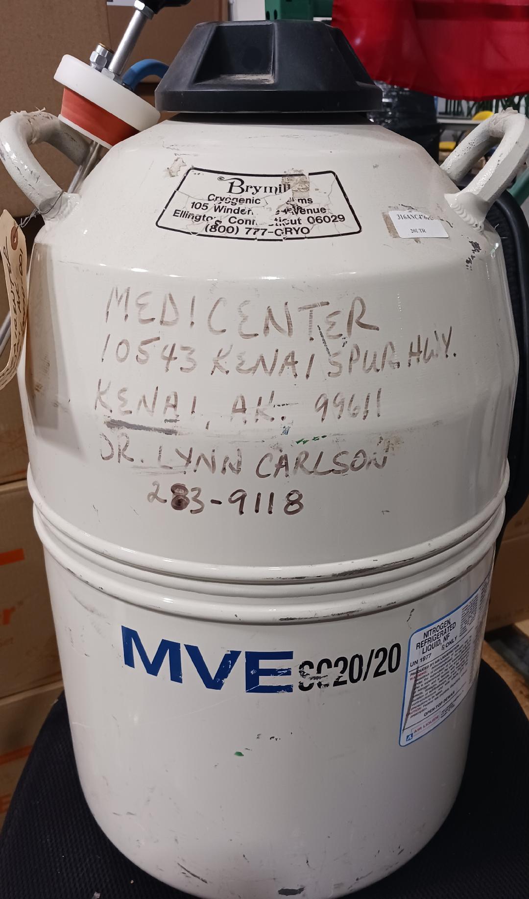 MVE Nitrogen Refrigerated Liquid 20 Liter Tank, NF, UN1977, Used/Empty