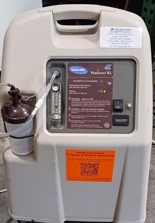 Platinum XL 5 Liter Oxygen Concentrator, HomeFill II, Double Insulated, Used/Tested