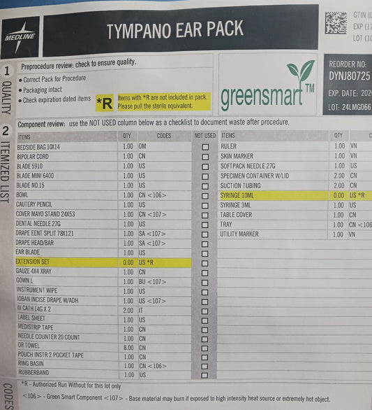 Tympano Ear Pack, 3/Case Sterile