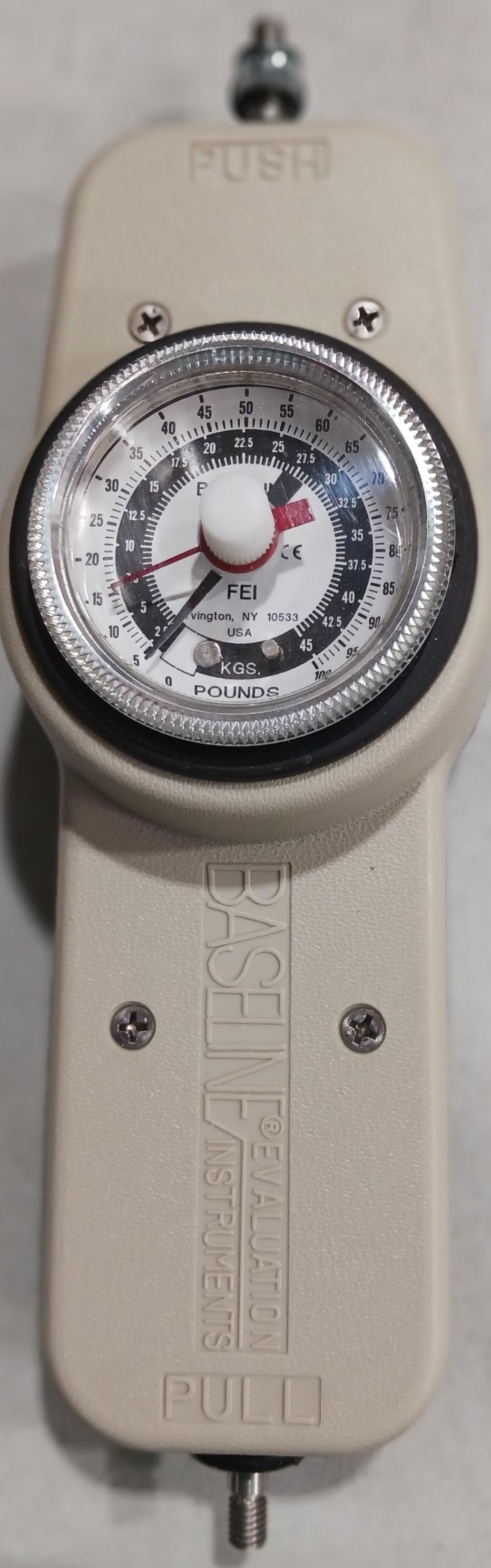 Baseline 100lb. Analog Hydraulic Hand Push-Pull Dynamometer, Used/Tested, 1/Case
