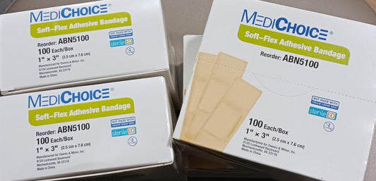Soft-Flex Adhesive Bandage, 1" x 3", 100/Box