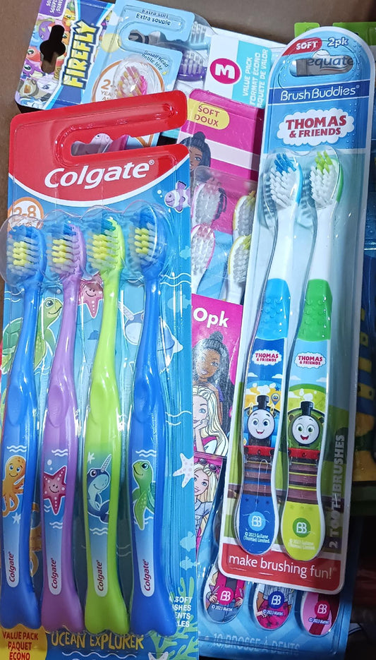 Kid's Toothbrushes, Assorted Colors/Designs, 50/Box