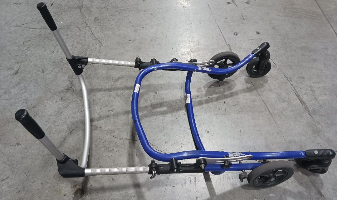 Folding Walker w/Wheels, Blue, Used, 1/Ea
