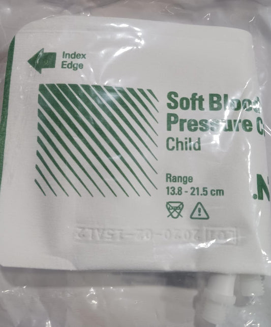 Soft Blood Pressure Cuff, 2 Tube, Child 13.8-21.5, Disposable, 20/Box