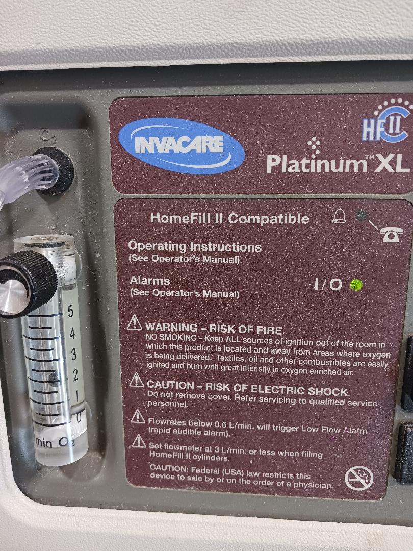 Platinum XL 5 Liter Oxygen Concentrator, HomeFill II, Double Insulated, Used/Tested