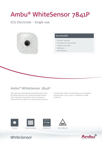 ECG Electrodes, White Sensor 7841P, 3/Pack, 18 Packs/Box