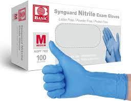 Exam Gloves, Synguard Nitrile Powder Free, Medium, 100/box