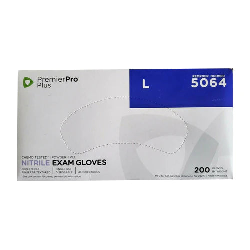 Exam Gloves, PremierPro Plus Nitrile Powder-Free, Chemo Tested, Large 200/Box